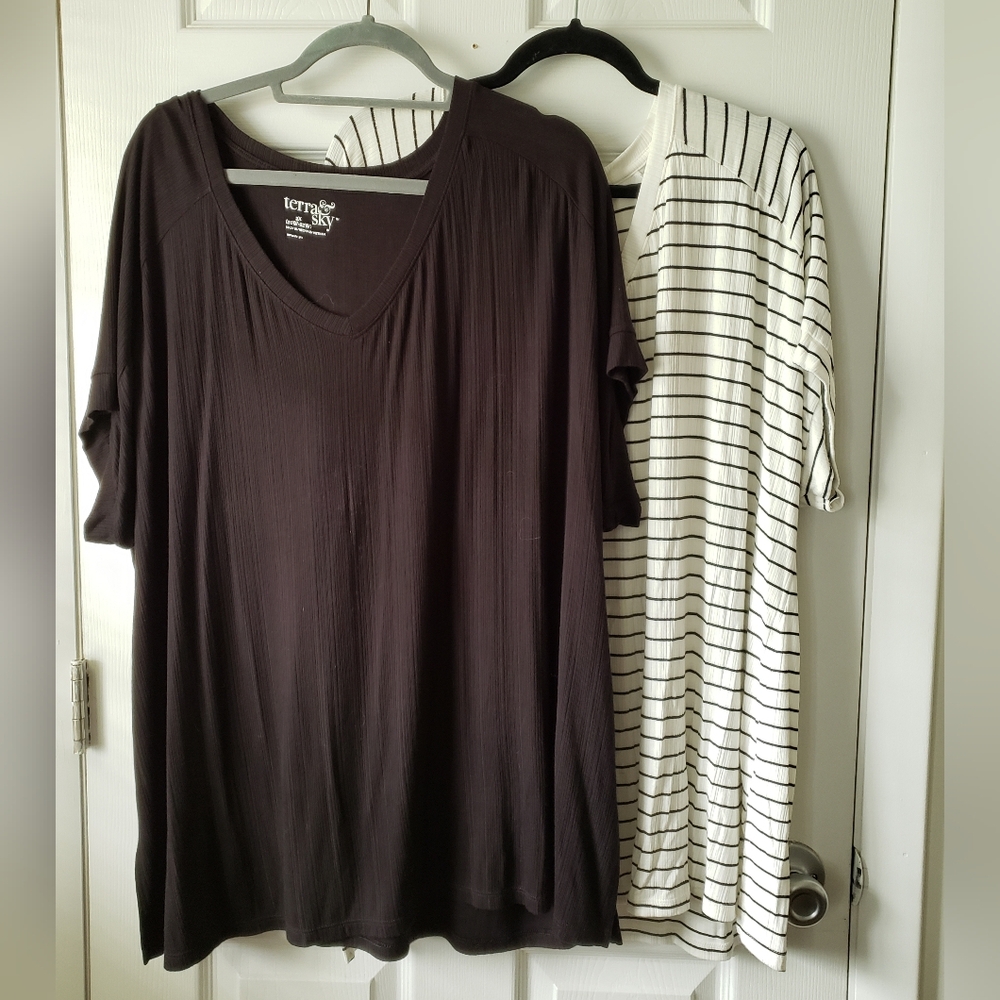 Lot Of 2 Terra & Sky Strerchy Tops